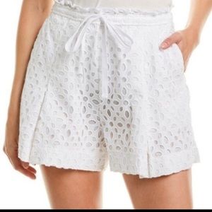 Pleated Eyelet Shorts